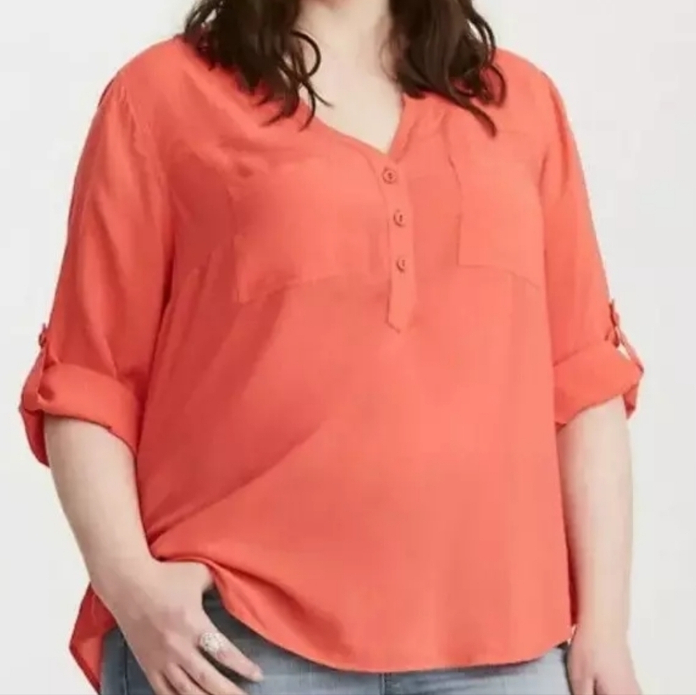 Torrid Harper Challis 3/4 Sleeve Top